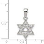 Sterling Silver Rhodium-plated CZ Star of David Pendant