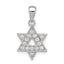 Sterling Silver Rhodium-plated CZ Star of David Pendant