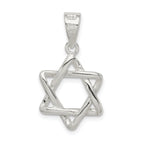 Sterling Silver 925 Star of David Pendant with Polished Anti-Tarnish Finish