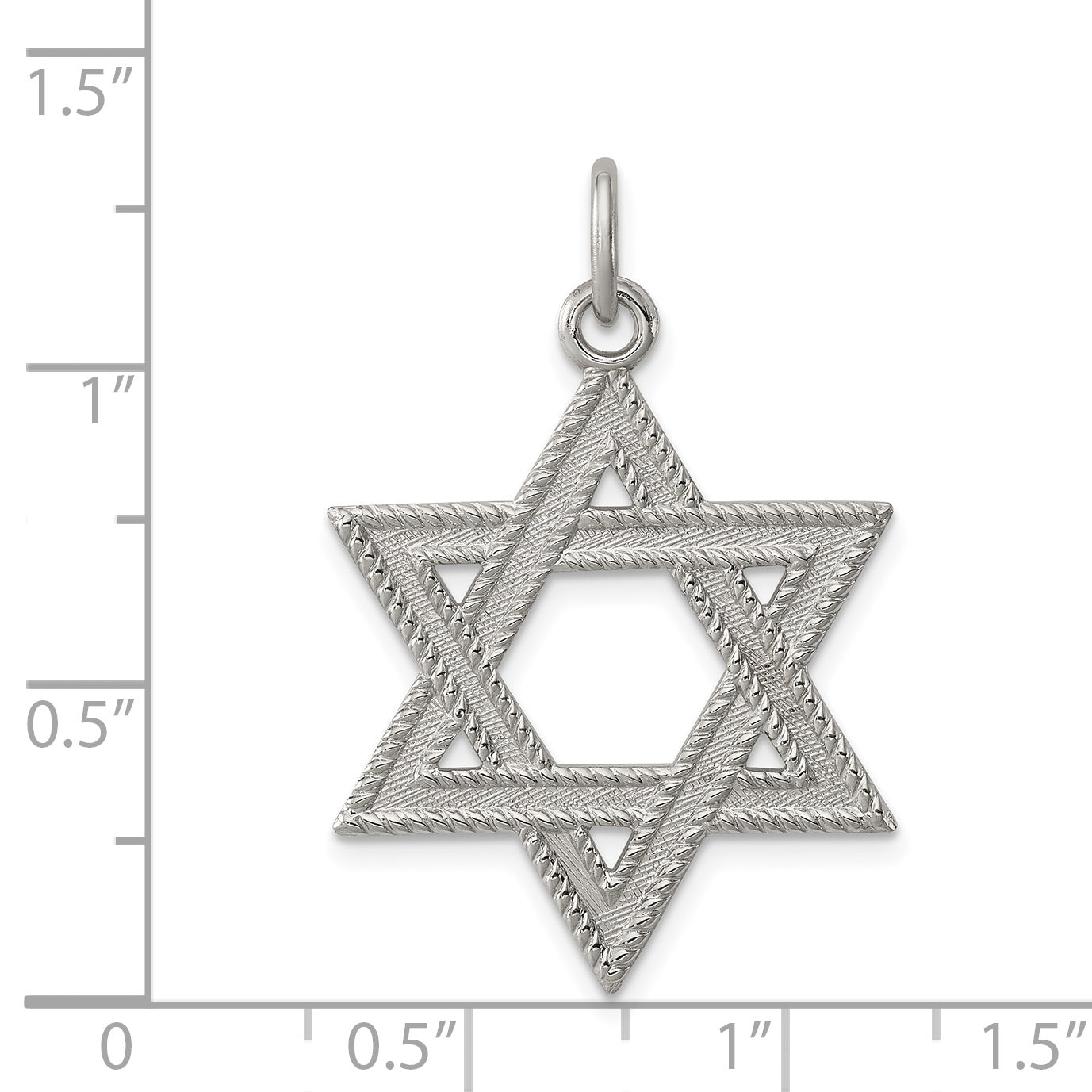 Sophia Jewelers Sterling Silver Star of David Charm Polished Anti-Tarnish