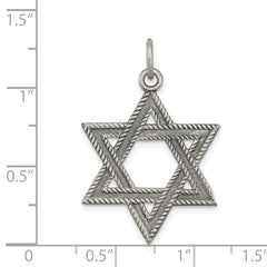 Sterling Silver Antiqued Star of David Charm