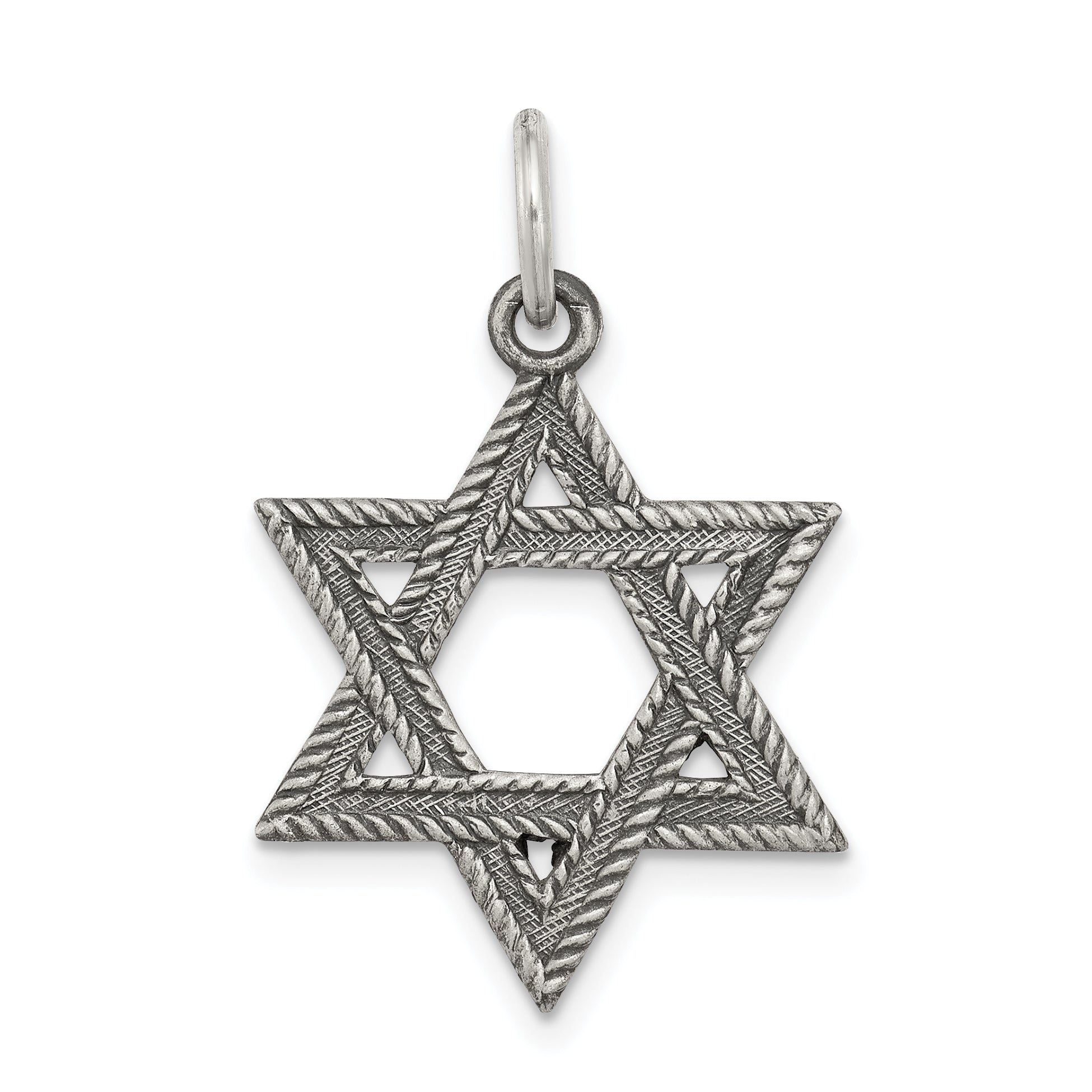 Sterling Silver Antiqued Star of David Pendant Main image