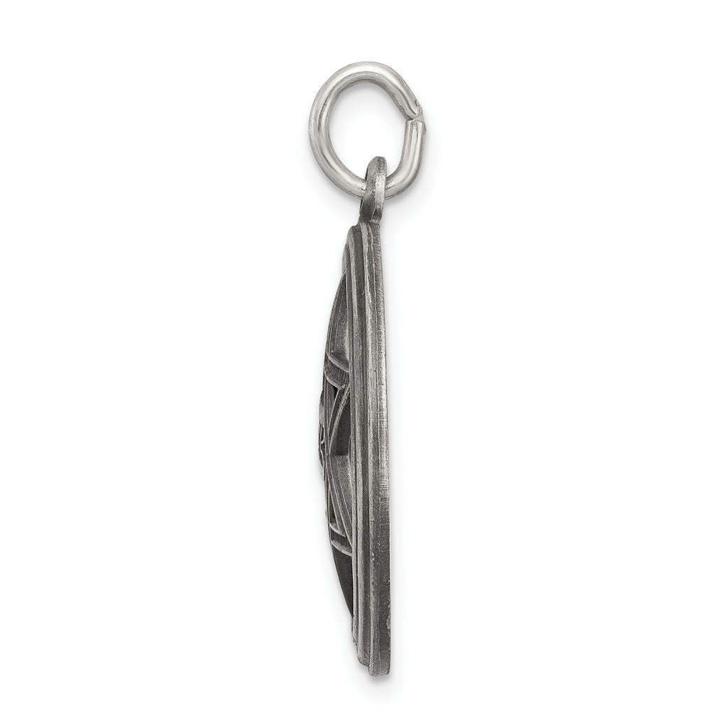 Sterling Silver Antiqued Star of David Charm by Sophia Jewelers