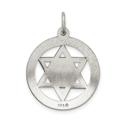 Sterling Silver Antiqued Star of David Charm by Sophia Jewelers