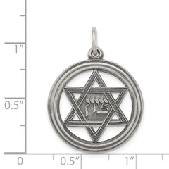Sterling Silver Antiqued Star of David Charm by Sophia Jewelers
