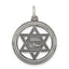 Sterling Silver Antiqued Star of David Disc Charm