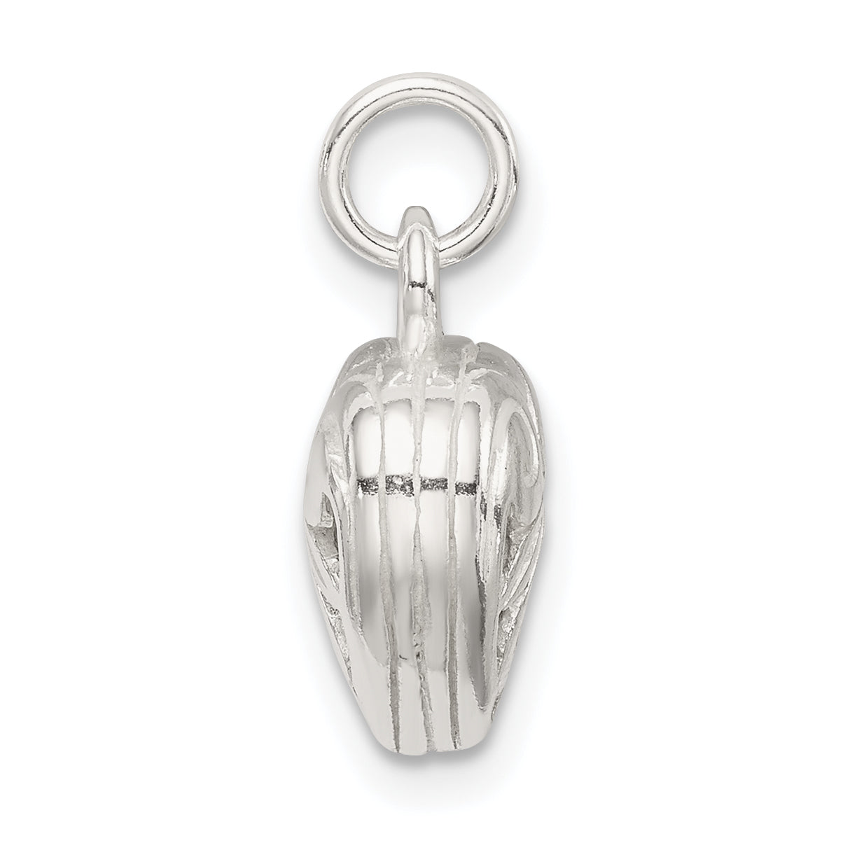 Sterling Silver 925 Heart Charm with Polished Anti-Tarnish Finish
