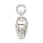 Sterling Silver 925 Heart Charm with Polished Anti-Tarnish Finish