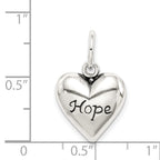 Sterling Silver Antiqued Hope Pendant