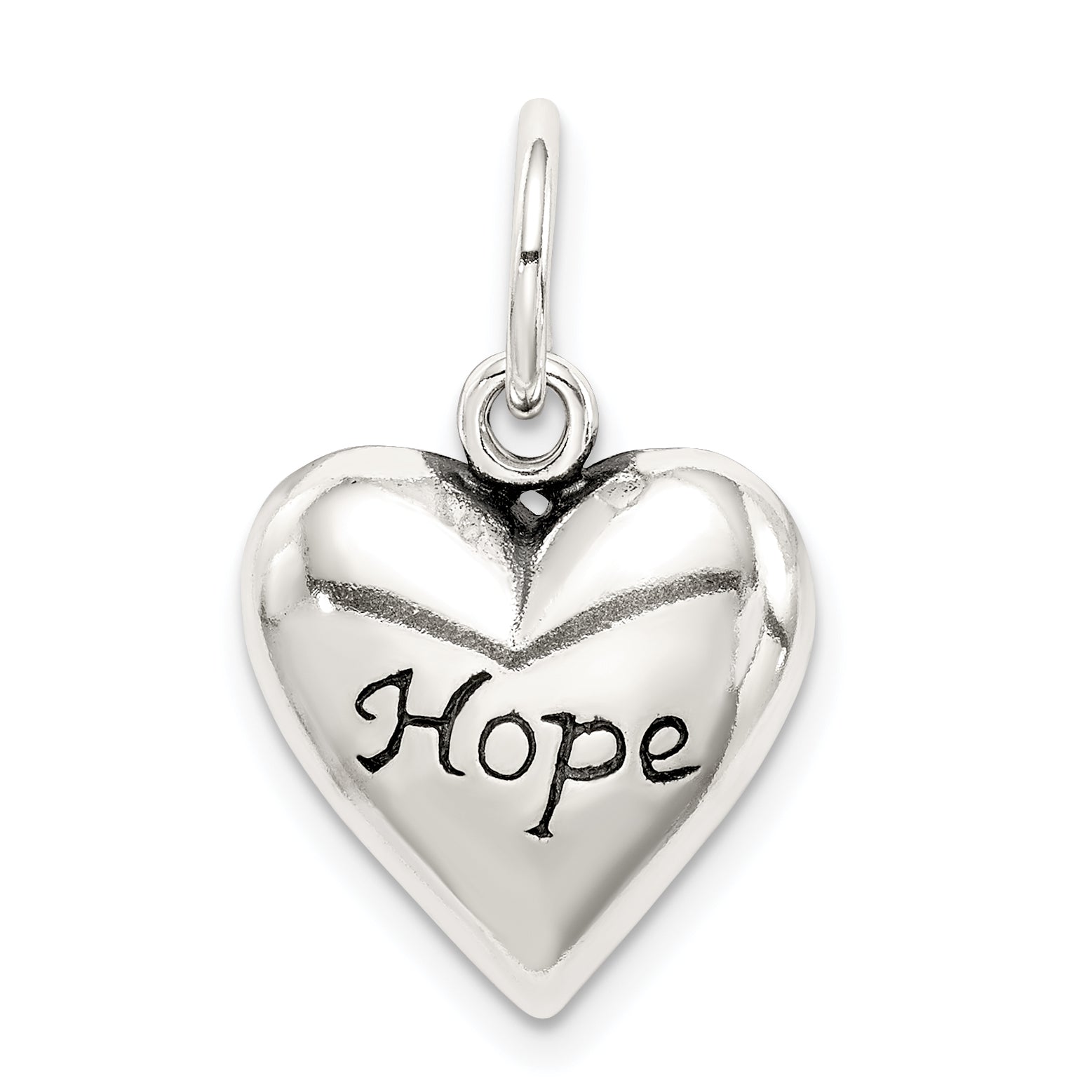 Sterling Silver Antiqued Hope Pendant Main image