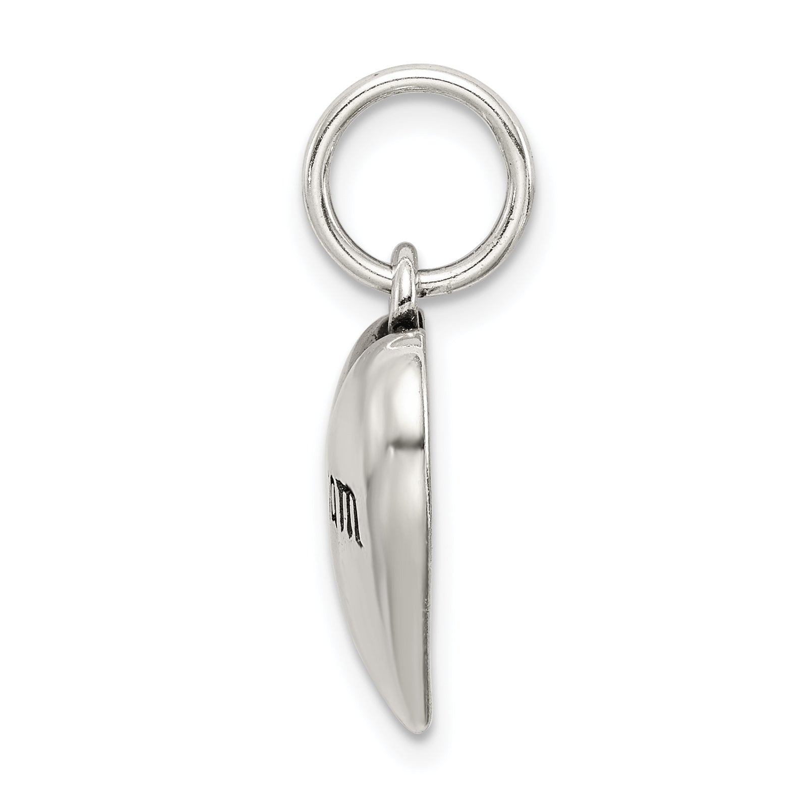 Sterling Silver 925 Heart Pendant with Polished Vintage Design