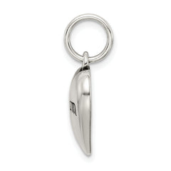 Sterling Silver 925 Heart Pendant with Polished Vintage Design