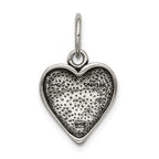 Sterling Silver 925 Heart Pendant with Polished Vintage Design