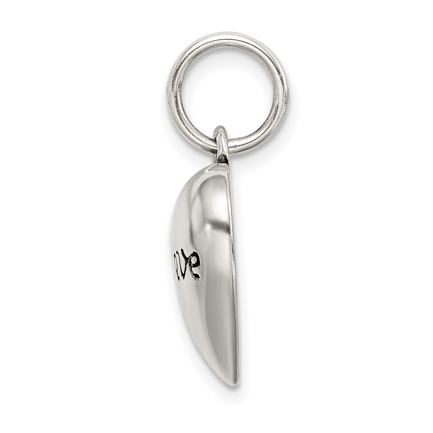 Sterling Silver Men's Believe Pendant with Polished Antique Finish