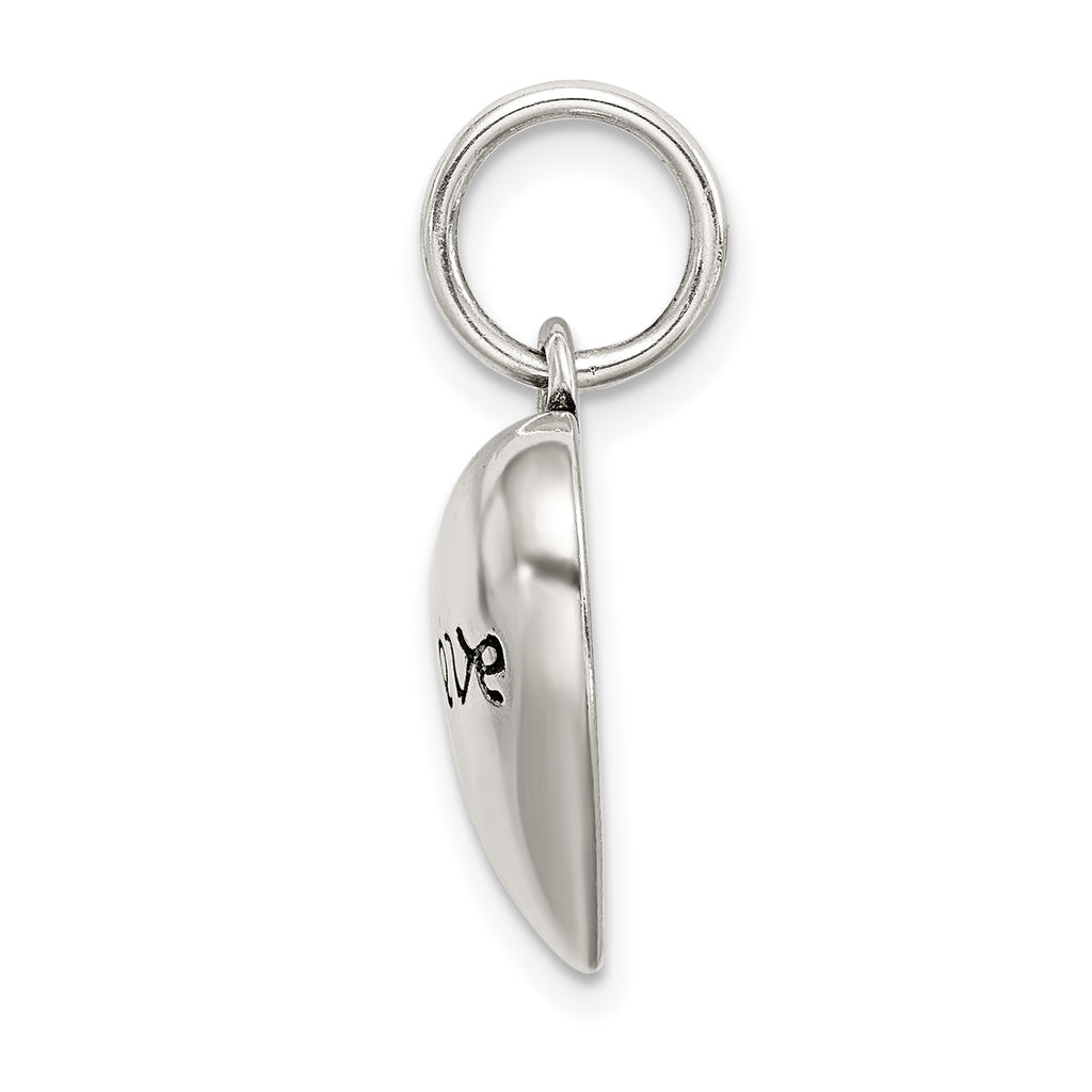 Sterling Silver Men's Believe Pendant with Polished Antique Finish