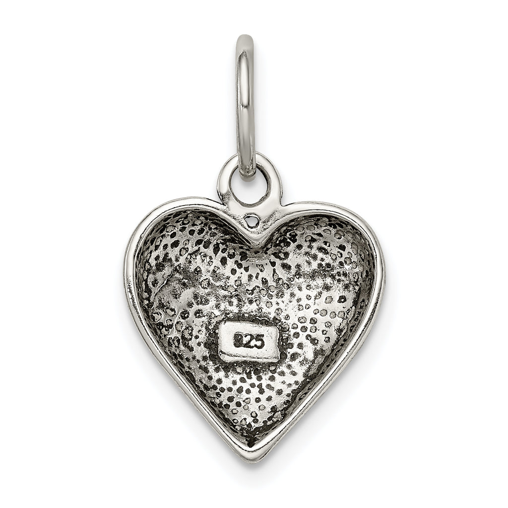Sterling Silver Men's Believe Pendant with Polished Antique Finish