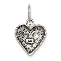 Sterling Silver Men's Believe Pendant with Polished Antique Finish