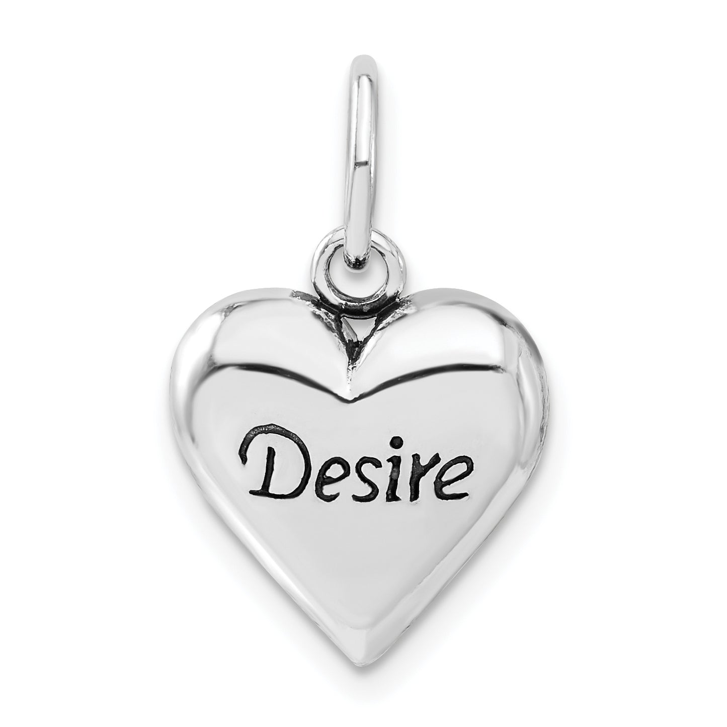 Sterling Silver Polished & Antiqued Desire Heart Pendant Main image