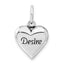 Sterling Silver Polished & Antiqued Desire Heart Pendant