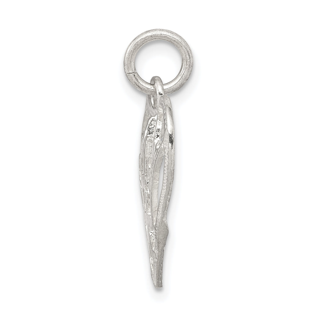 Sterling Silver Polished Heart Pendant with Anti-Tarnish Finish