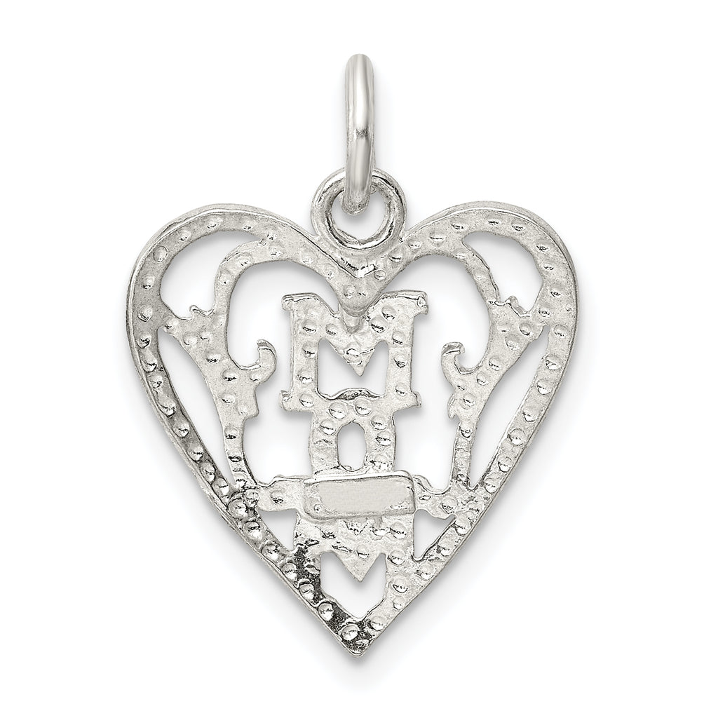 Sterling Silver Polished Heart Pendant with Anti-Tarnish Finish