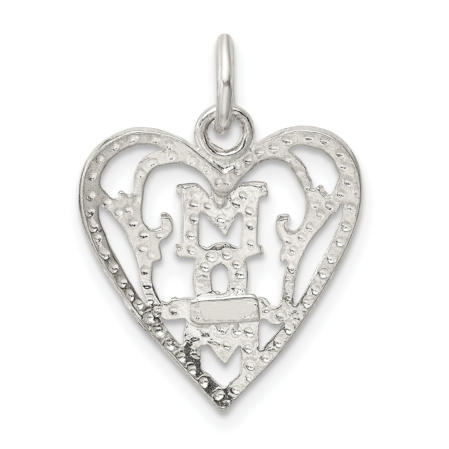 Sterling Silver Polished Heart Pendant with Anti-Tarnish Finish
