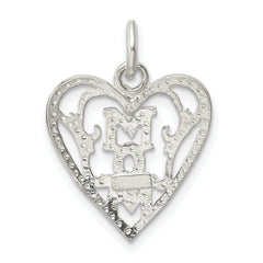 Sterling Silver Polished Heart Pendant with Anti-Tarnish Finish