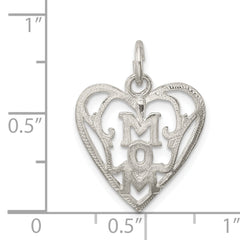 Sterling Silver Polished Heart Pendant with Anti-Tarnish Finish