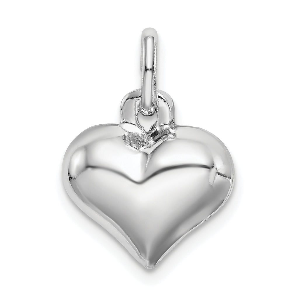 Puffed Heart Charm in Sterling Silver
