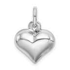 Puffed Heart Charm in Sterling Silver