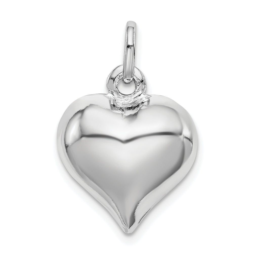 Sophia Jewelers Sterling Silver 925 Puffed Heart Charm Polished Elegant Finish