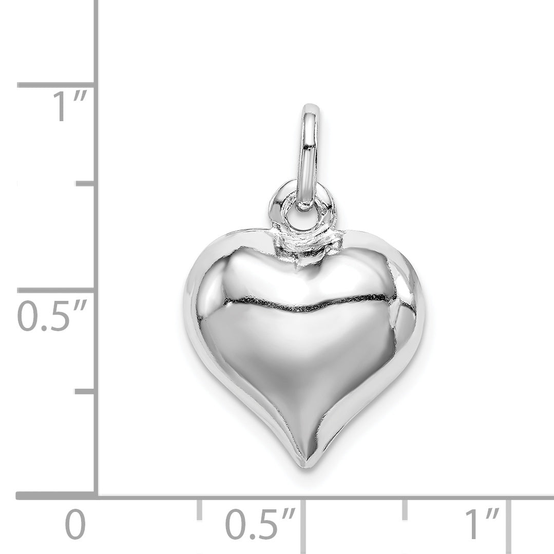 Sophia Jewelers Sterling Silver 925 Puffed Heart Charm Polished Elegant Finish