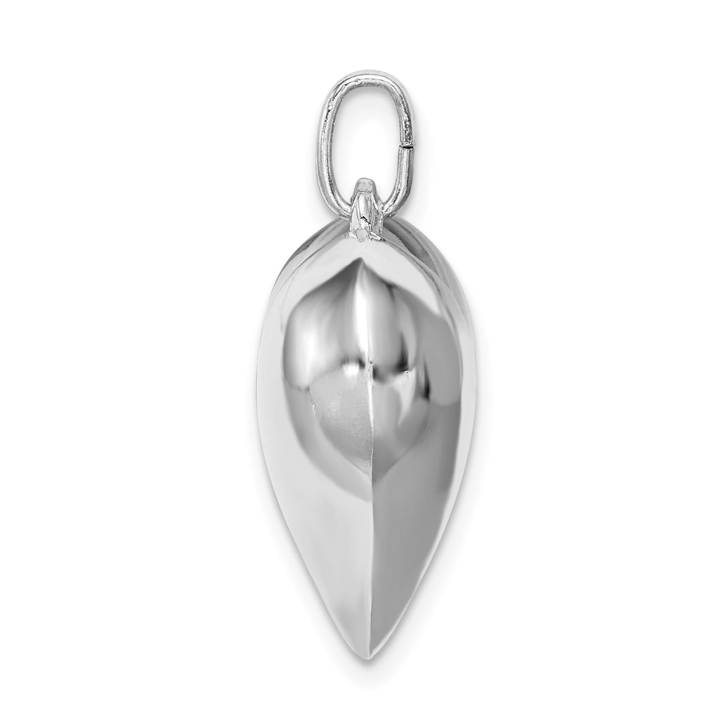 Sterling Silver 925 Heart Pendant with Rhodium Polished Handmade Charm