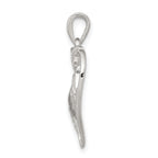 Sterling Silver 925 MOM Heart Pendant with CZ and Rhodium Polish