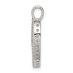 Sophia Jewelers Sterling Silver CZ Heart MOM Pendant with Rhodium Finish