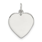 Sterling Silver 925 Polished Heart Charm with Anti-Tarnish Finish