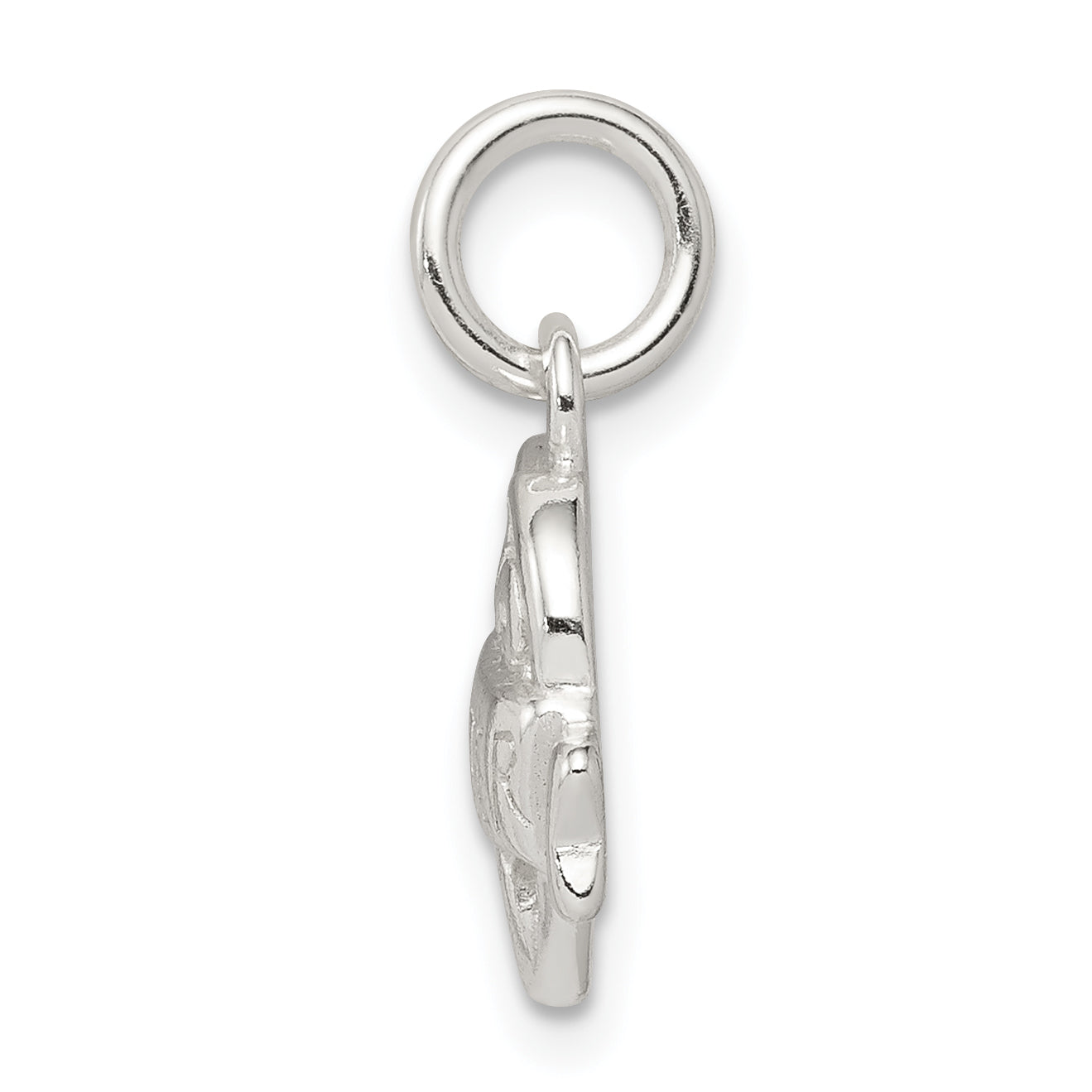 Sophia Jewelers Polished Sterling Silver Heart Daughter Charm with Anti-Tarnish Finish