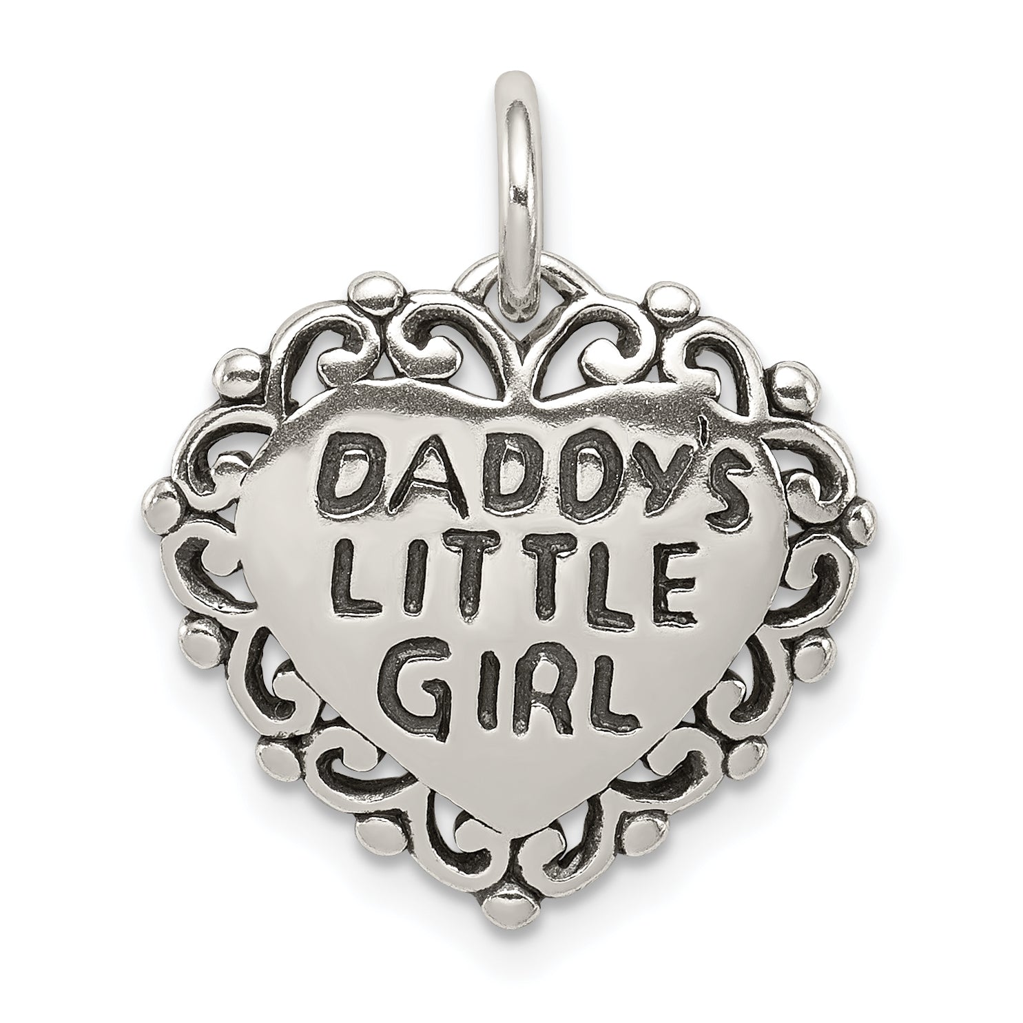 Sterling Silver Antiqued Daddy's Little Girl Main image