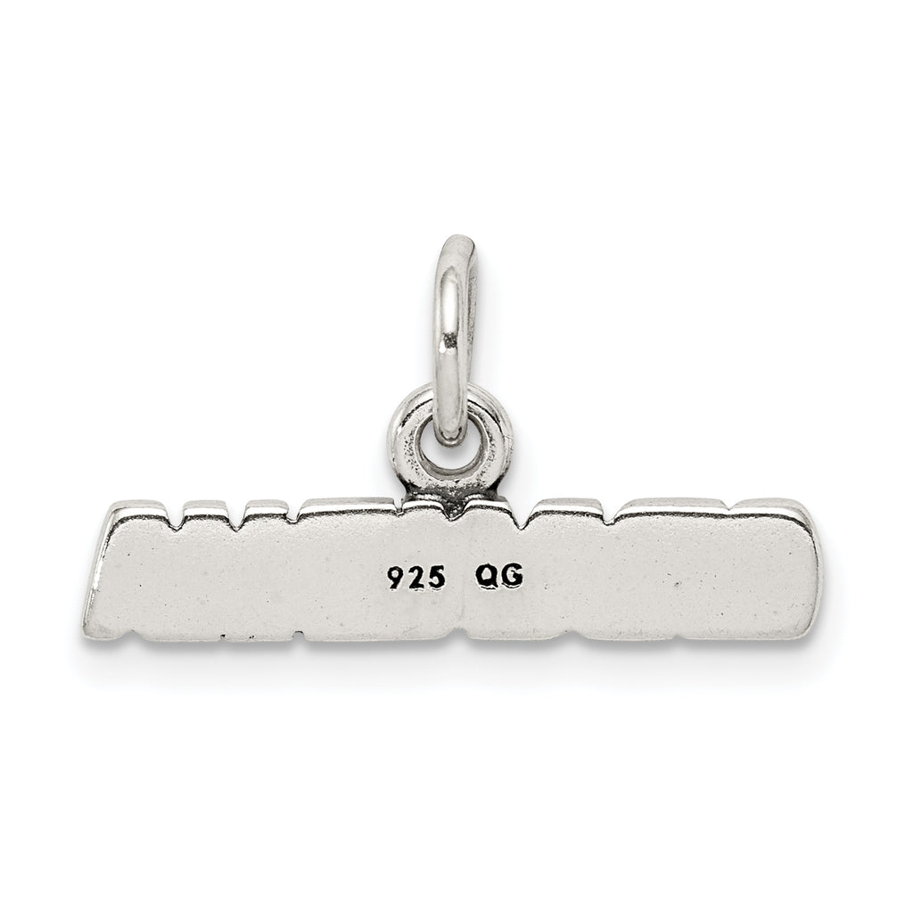 Sterling Silver 925 Grandma Charm with Polished Antique Finish