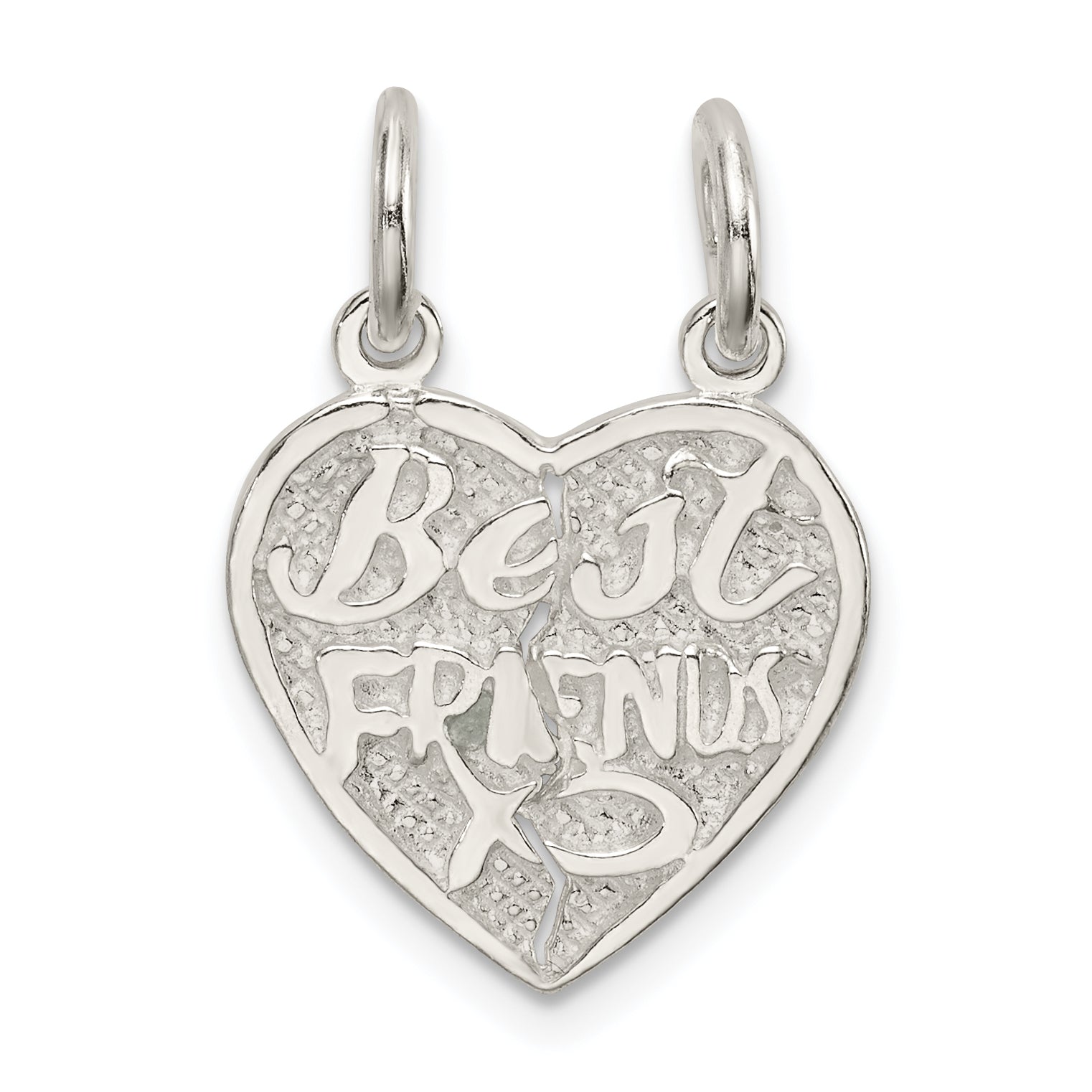 Sterling Silver Best Friends 2-piece break apart Heart Charm Main image