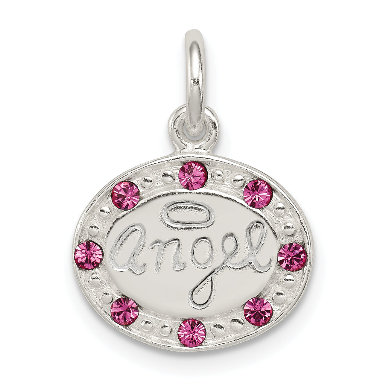 Sterling Silver w/ Stellux Crystal Angel Pendant Main image