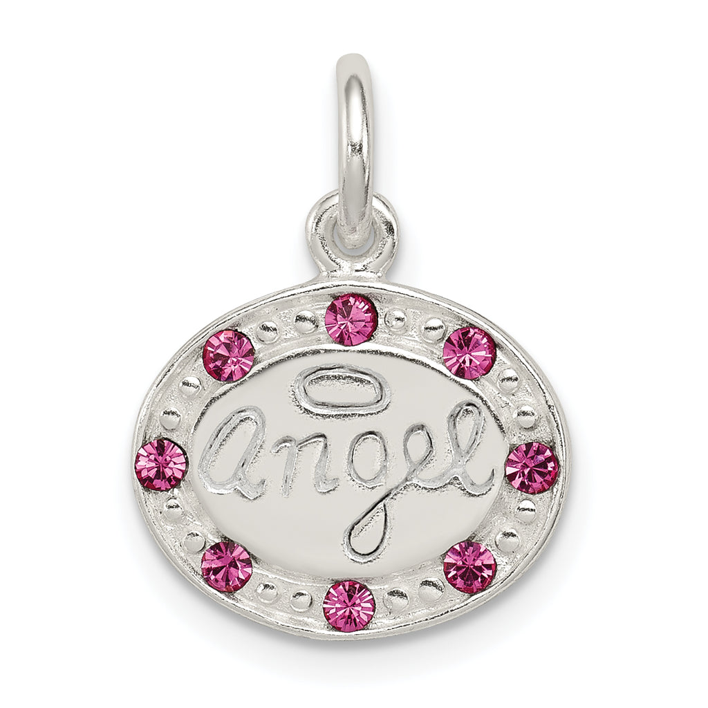 Sterling Silver w/ Stellux Crystal Angel Pendant