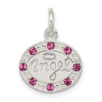 Sterling Silver w/ Stellux Crystal Angel Pendant