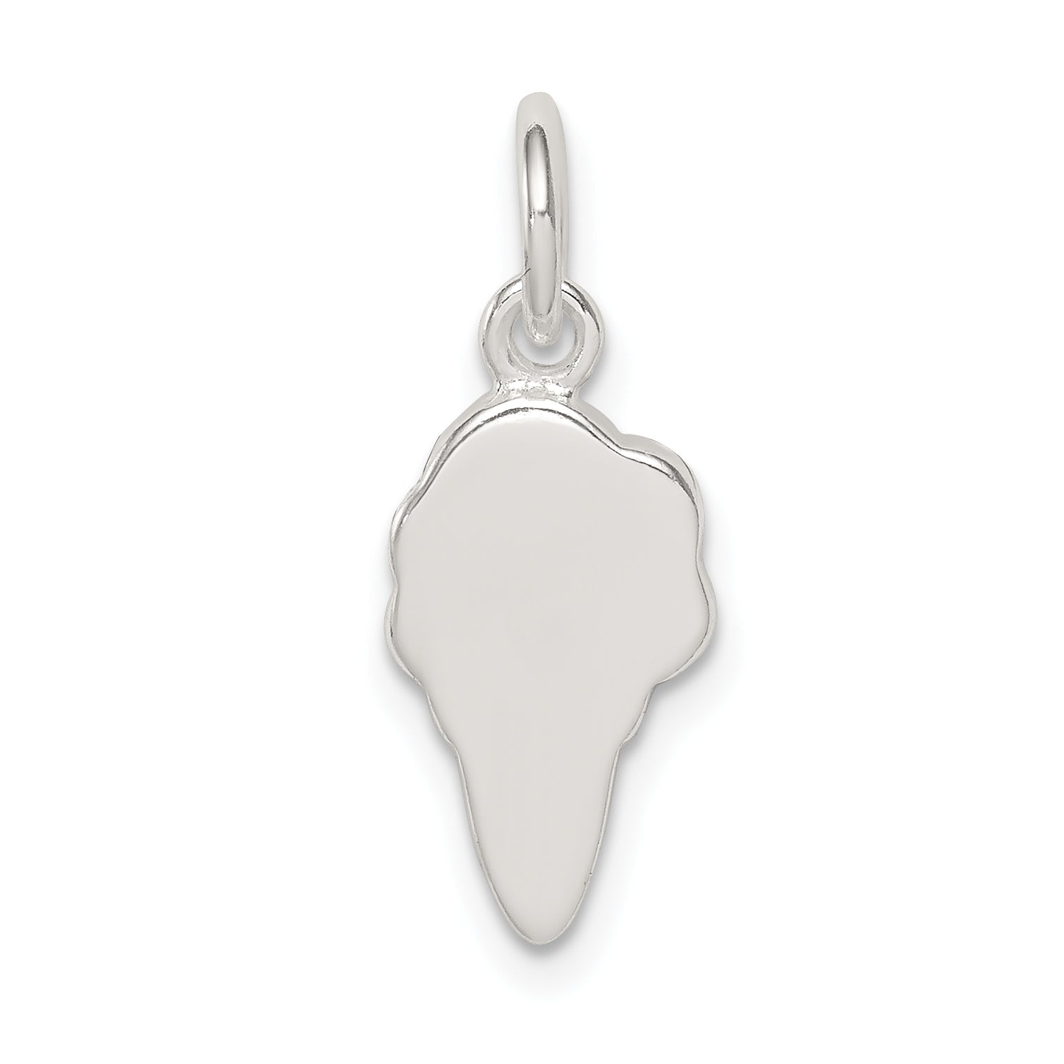 Sterling Silver 925 Ice Cream Cone Charm with Pink and Green Crystals