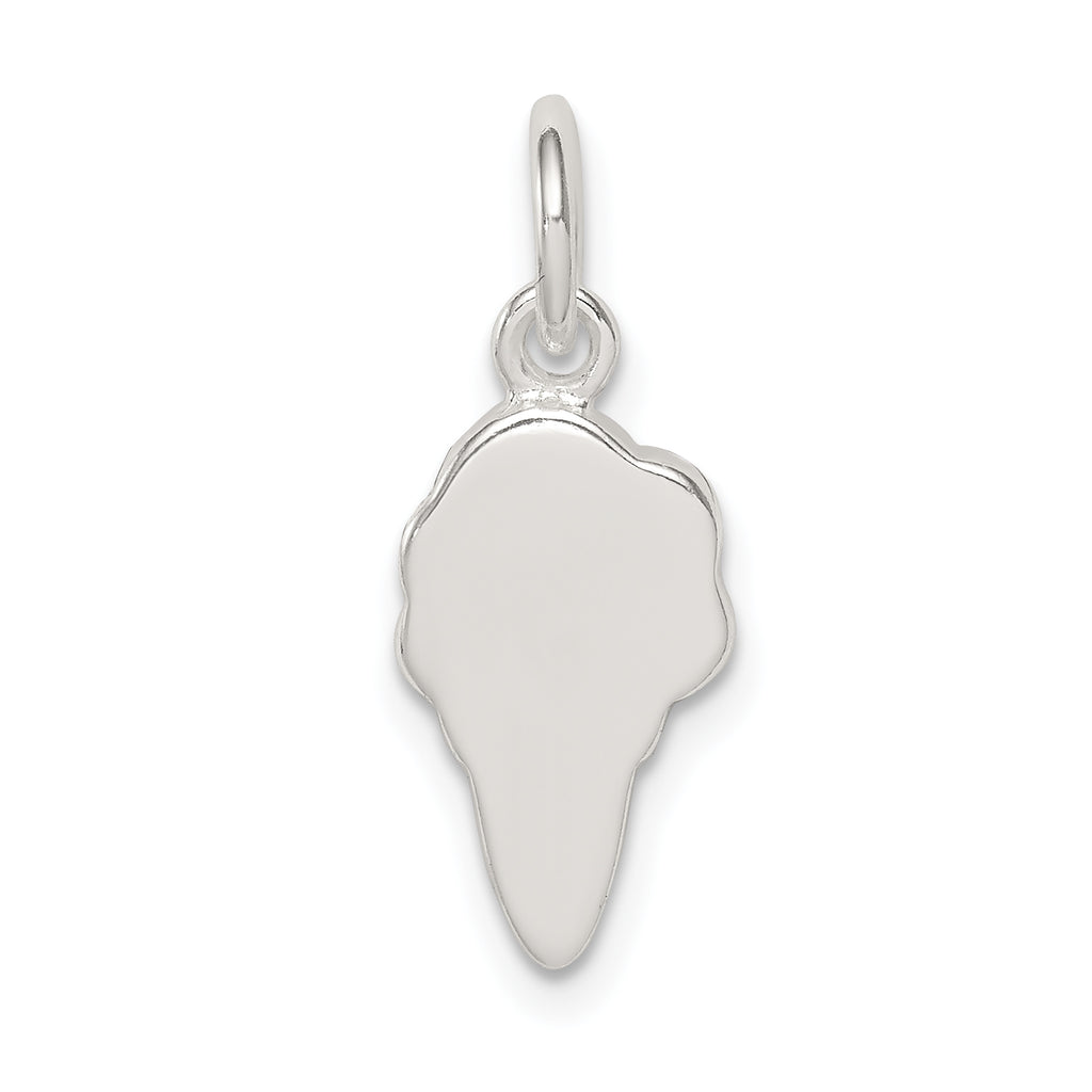 Sterling Silver 925 Ice Cream Cone Charm with Pink and Green Crystals