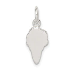 Sterling Silver 925 Ice Cream Cone Charm with Pink and Green Crystals