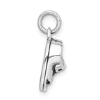 Sterling Silver 925 Baby Shoes Charm with Polished 3D Antiqued Design