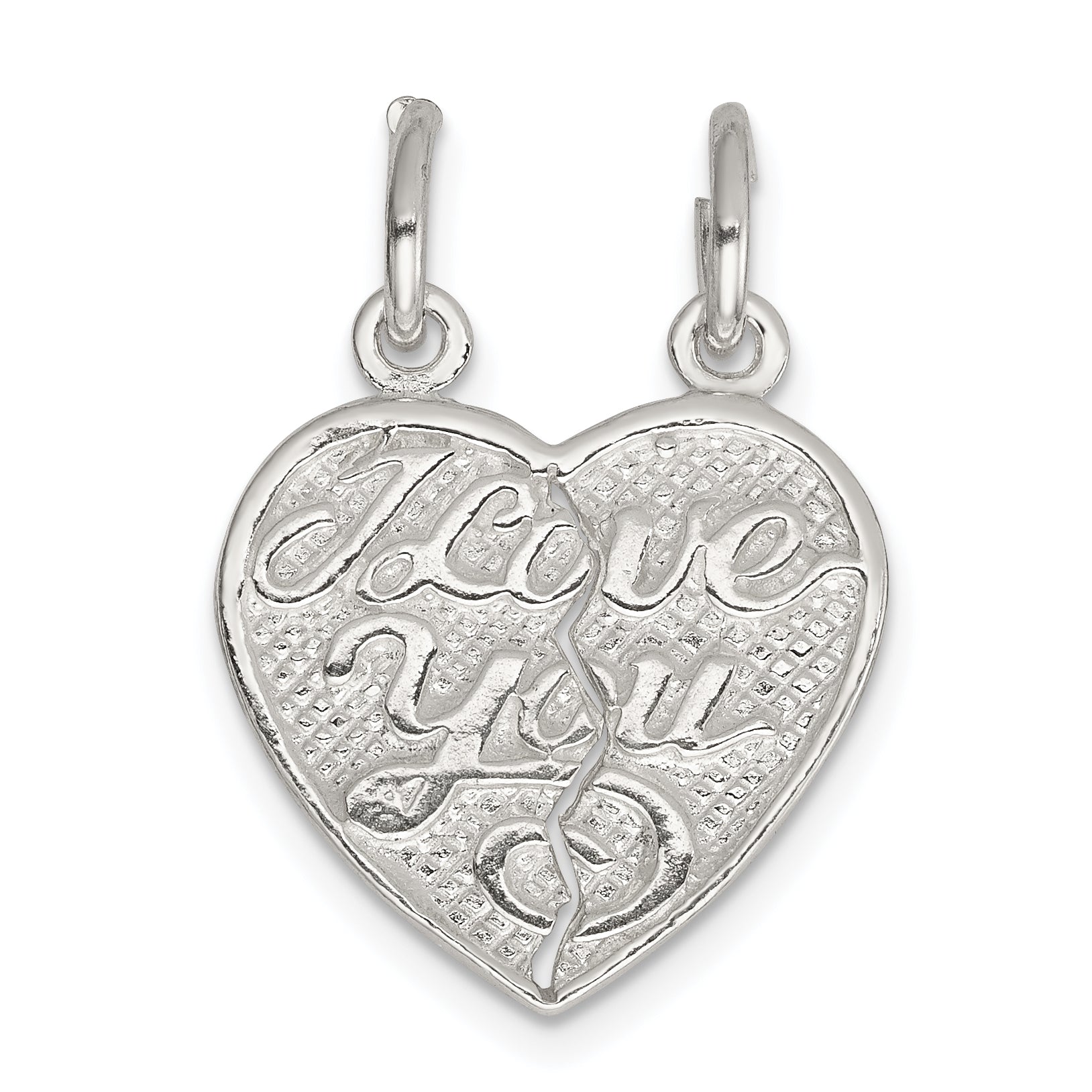Sterling Silver I Love You 2-piece break apart Heart Charm Main image