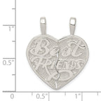 Sterling Silver 925 Best Friend Heart Pendant with Polished Finish
