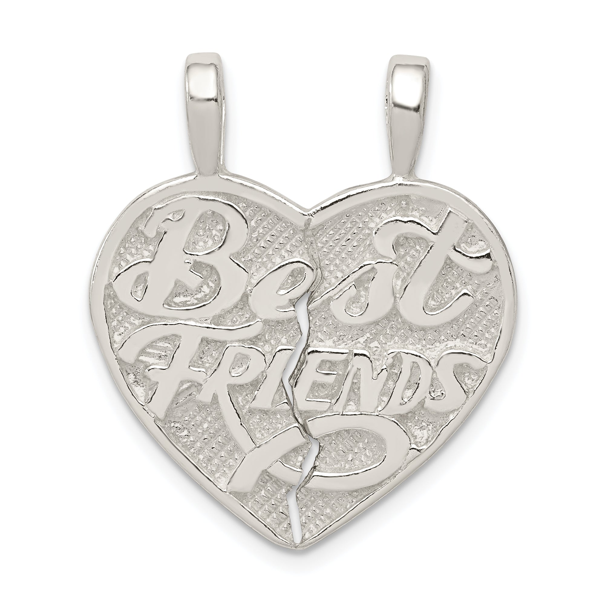 Sterling Silver Best Friend 2-piece break apart Heart Charm Main image